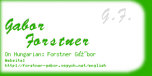 gabor forstner business card